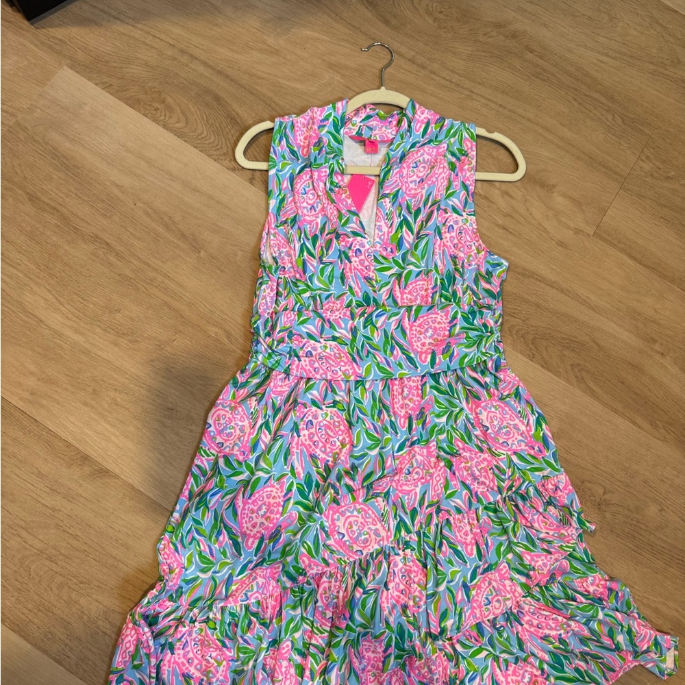 Lilly Pulitzer Pink and Green Floral Dress
